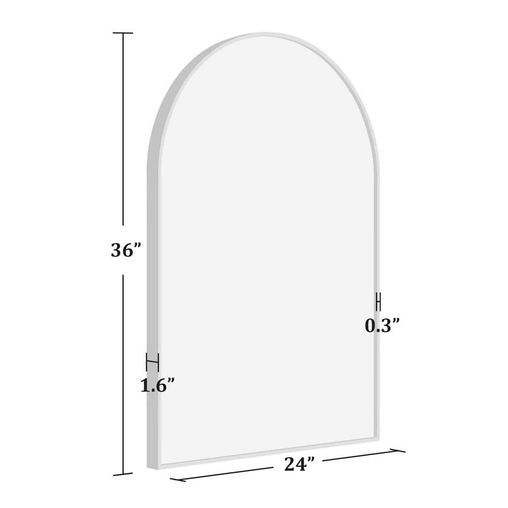 Black Metal Arched Wall Mirror with Sleek Frame