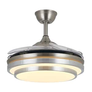 36 in. Indoor Silver Modern 6 Speeds Reversible Ceiling Fan with Selectable LED Light and Remote