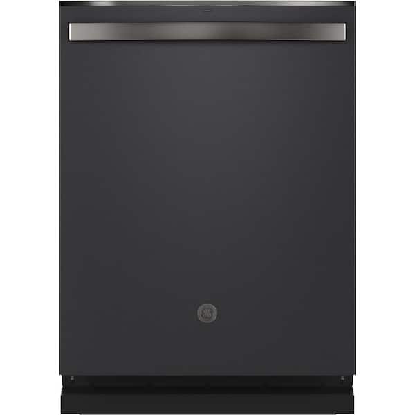GE 24 in. Black Slate Top Control Built-In Tall Tub Dishwasher with 3rd Rack, Steam Cleaning, and 46 dBA