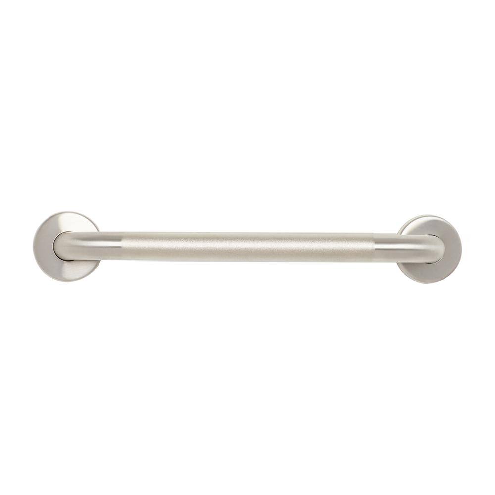 12" Stainless Steel Wall Mounted Bathroom Grab Bar with Peened Grip