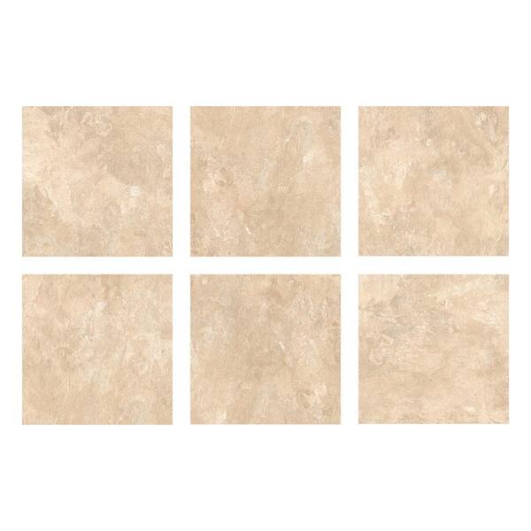 FloorPops Brownstone 12 in. W x 12 in. L Peel and Stick Floor Vinyl Tiles (20 Tiles, 20 sq. ft. case)