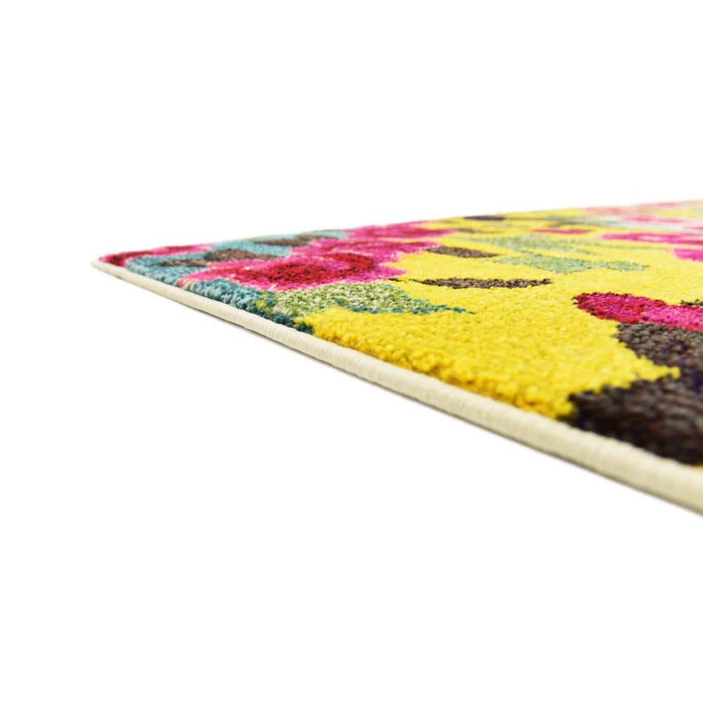 8' x 10' Blue Multi-Color Synthetic Bohemian Area Rug