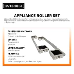 18-1/4 - 28 in. Aluminum Steel Appliance Rollers (2-Pack)