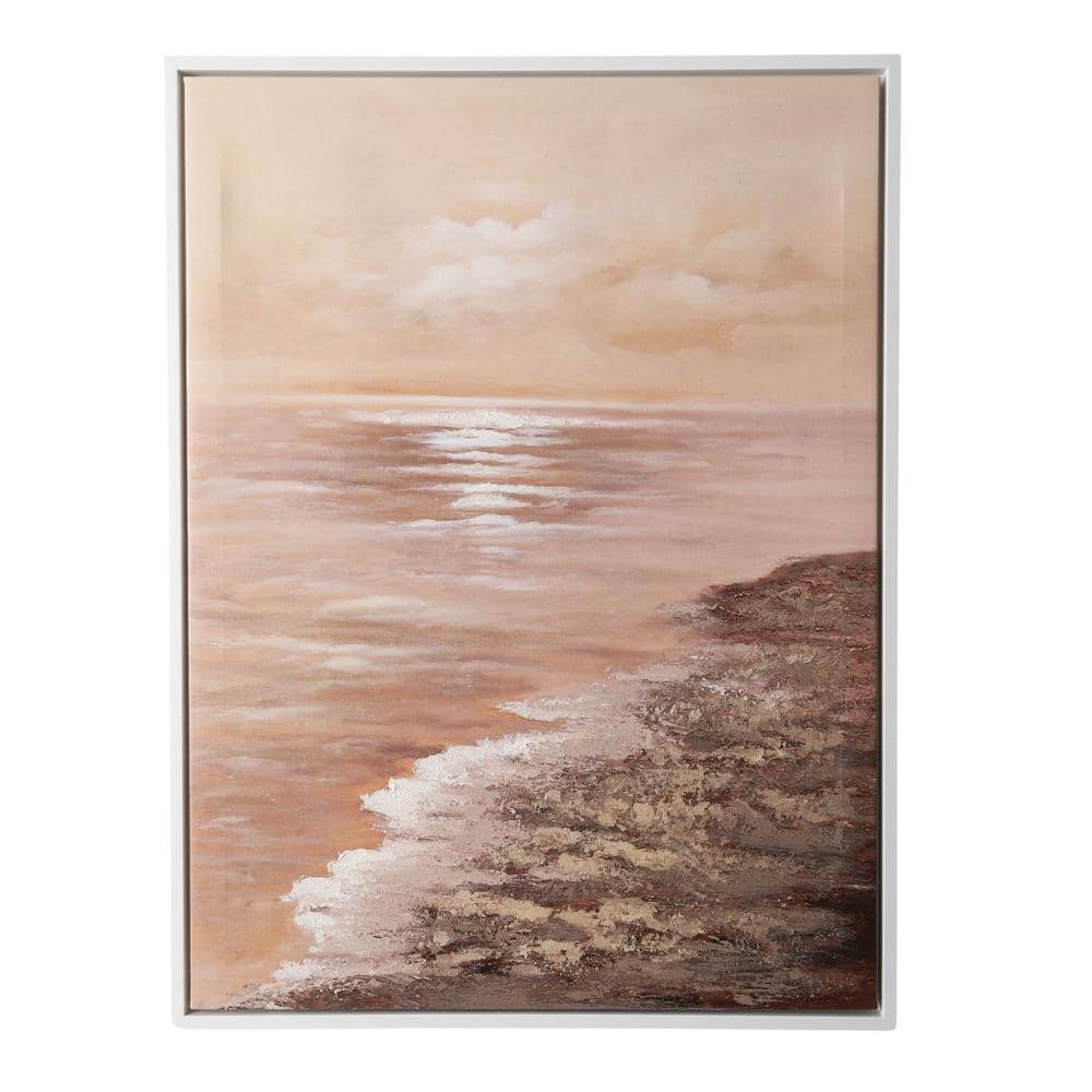 Serene Coastal Sunset Canvas Painting for Nursery