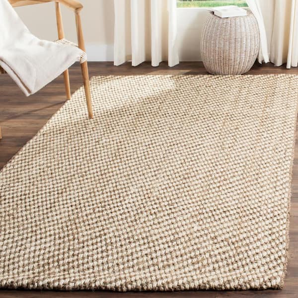 Natural Fiber Beige 8 ft. x 10 ft. Solid Area Rug