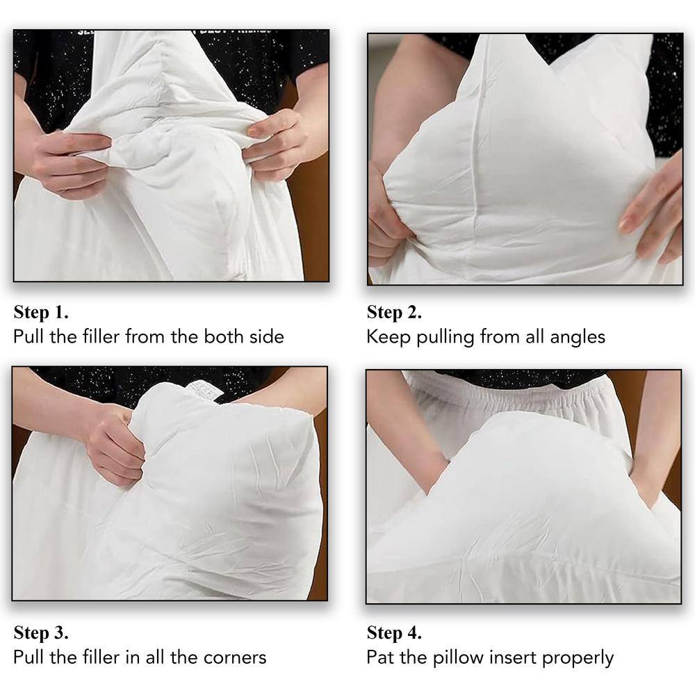 White Hypoallergenic Down Alternative 22" x 22" Throw Pillow Inserts, Set of 2