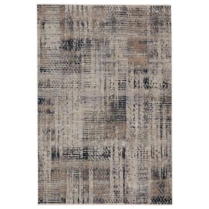 Vibe Damek Gray/Taupe 5 ft. 3 in. x 7 ft. 6 in. Abstract Rectangle Area Rug