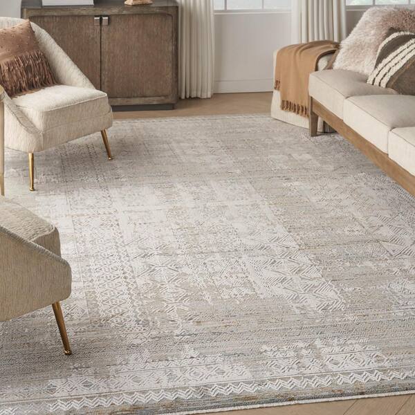 Lynx Ivory Multicolor 9 ft. x 11 ft. All-over design Transitional Area Rug