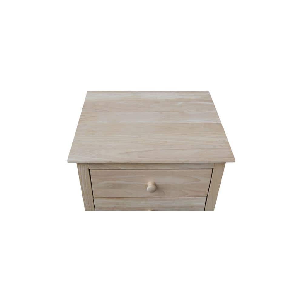 Classic Solid Wood 3-Drawer Nightstand in Unfinished Parawood