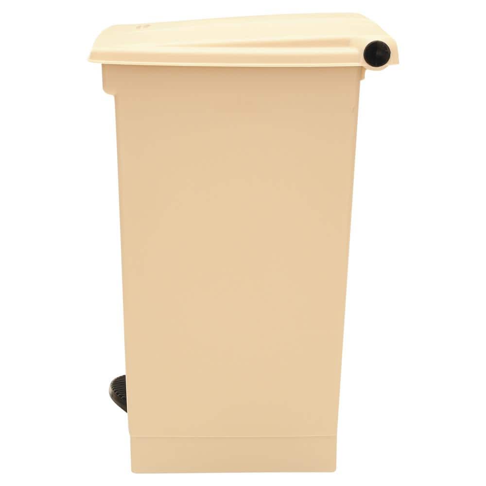 Beige 12-Gallon Plastic Step-On Waste Container