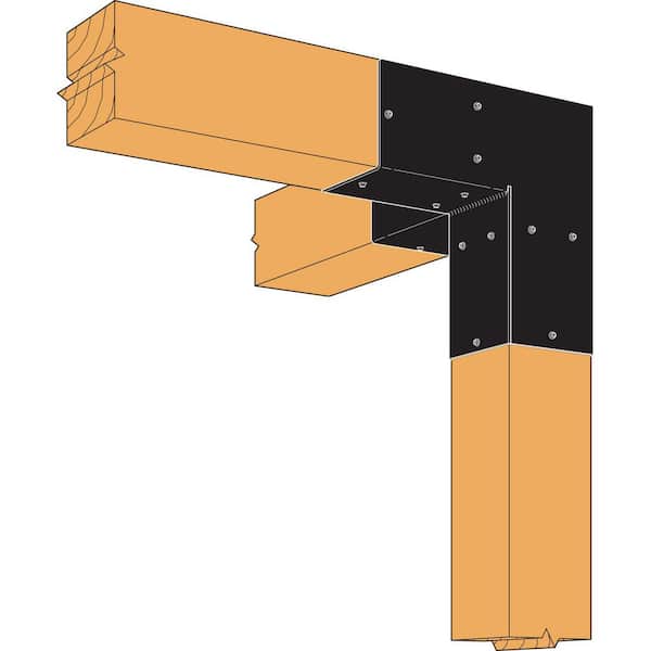 Outdoor Accents Sage System Black Powder-Coated Corner Connector for 6x6 with Screws (2-Pack)