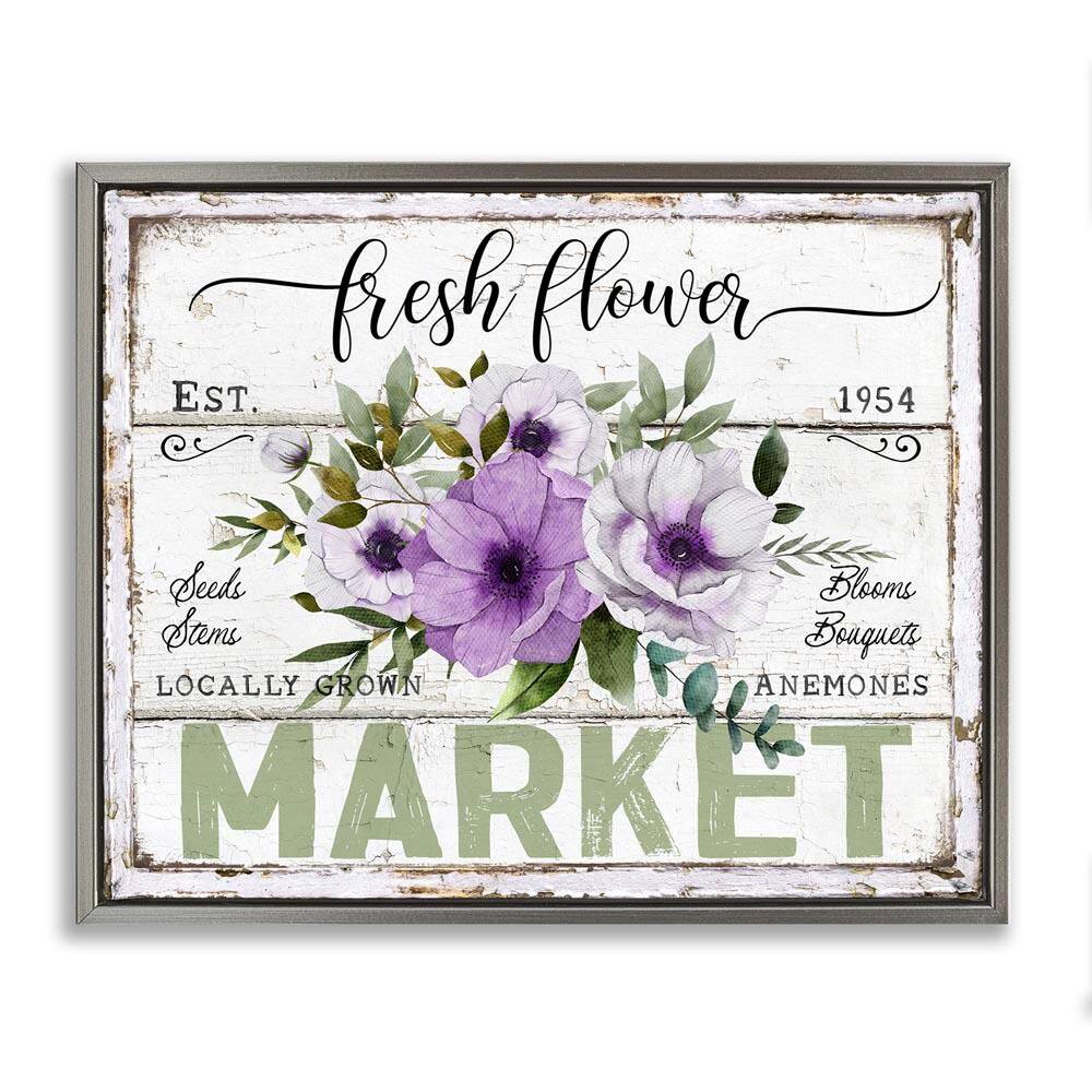 Fresh Flower Market Anemone by Creatif Belle Gray Floater Frame Nature Graphic Art Print 25 in. x 31 in. price history on PriceWatchPro