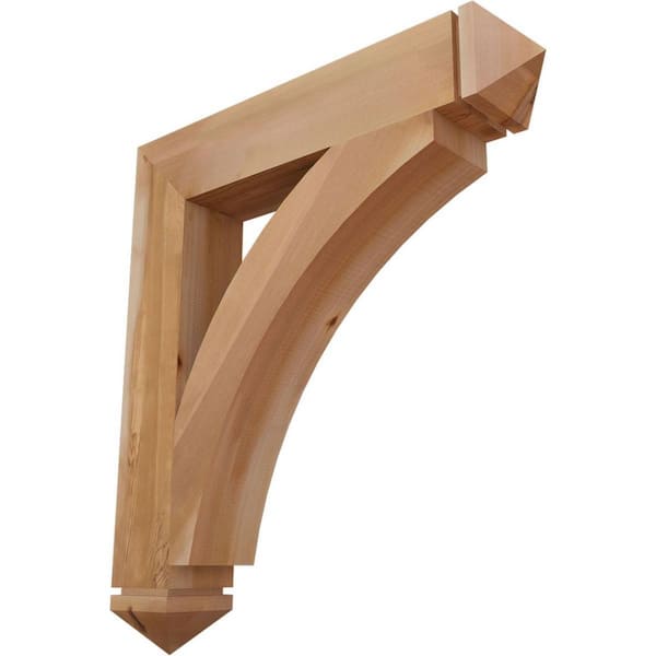 Ekena Millwork 5.5 in. x 38 in. x 34 in. Western Red Cedar Thorton Arts and Crafts Smooth Bracket