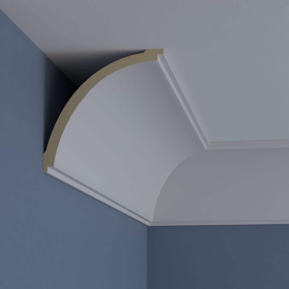 Primed White Polyurethane Classic Crown Moulding Sample, 12" Length