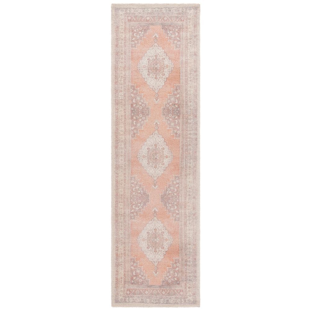 SAFAVIEH Classic Vintage 2 ft. x 8 ft. Ivory/Light Rust Faded Medallion ...