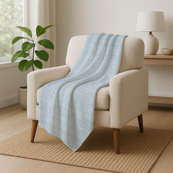 Premium Machine Washable ASB926 Sky 50 in. x 70 in. Sherpa Throw Blanket