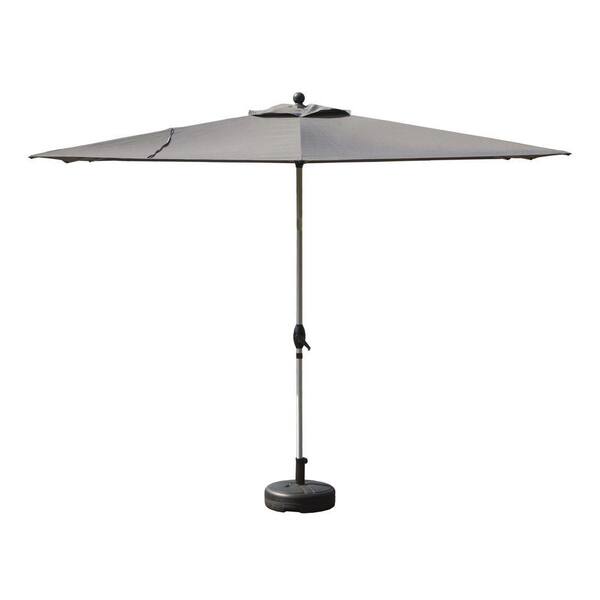 6 adjustable height patio umbrellas HOME FURNITURE HF INC 6.5 ft. Aluminium Push-Up Patio Umbrella in Emerald  Coast Grey PU7235-G