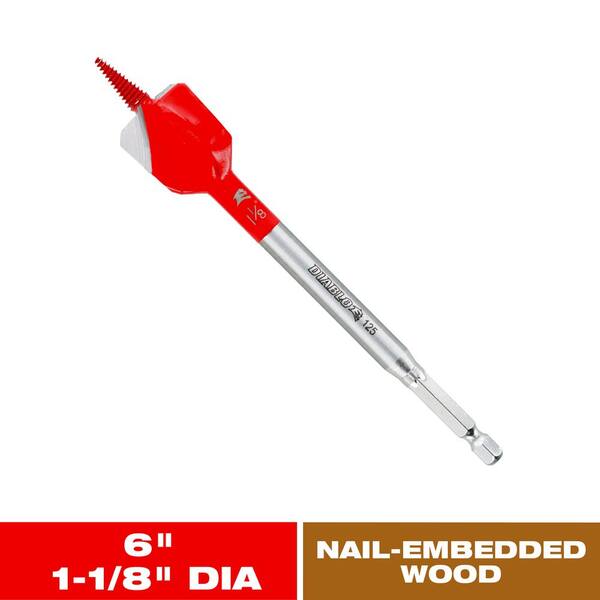1-1/8 in. x 6 in. Demo Demon Spade Bit for Nail-Embedded Wood