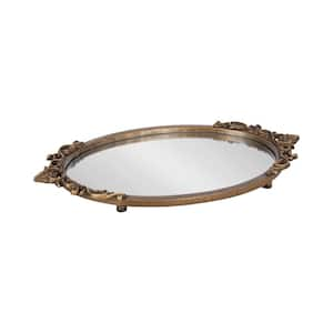 Arendahl Gold Oval Metal 17 in. Decorative Tray