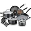 T-fal Signature Total 12-Piece Aluminum Nonstick Cookware Set in Black  C530SC74 - The Home Depot