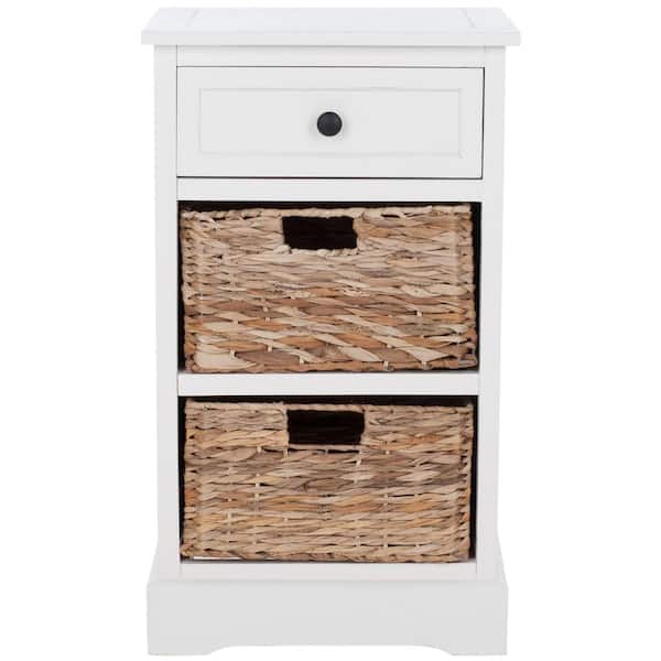 Carrie White/Cream Storage Side Table