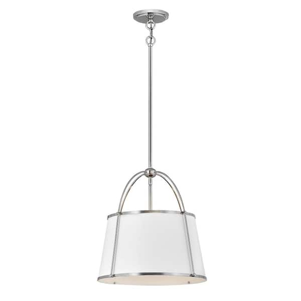 HINKLEY Clarke 1-Light Polished Nickel Shaded Mini Pendant