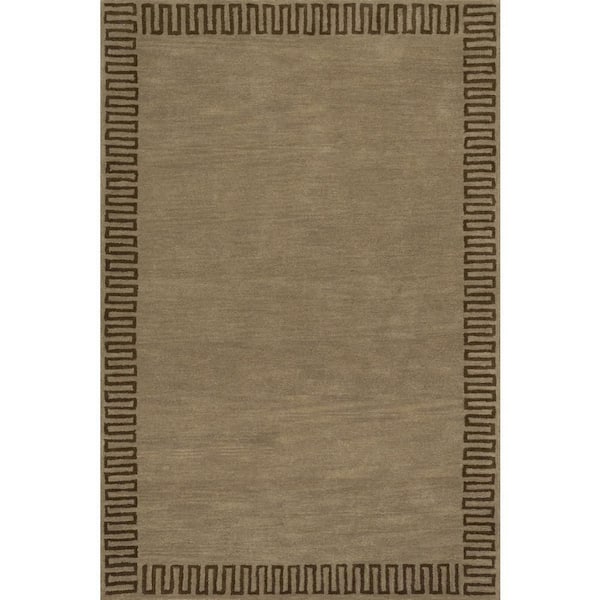 9 ft. x 12 ft. Brown Taya Modern Bordered Indoor Area Rug