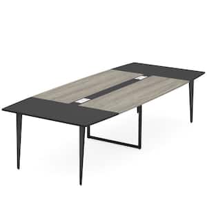 Capen 94.4 in Rectangular Gray Wood Computer Desk Conference Table Meeting Seminar Table