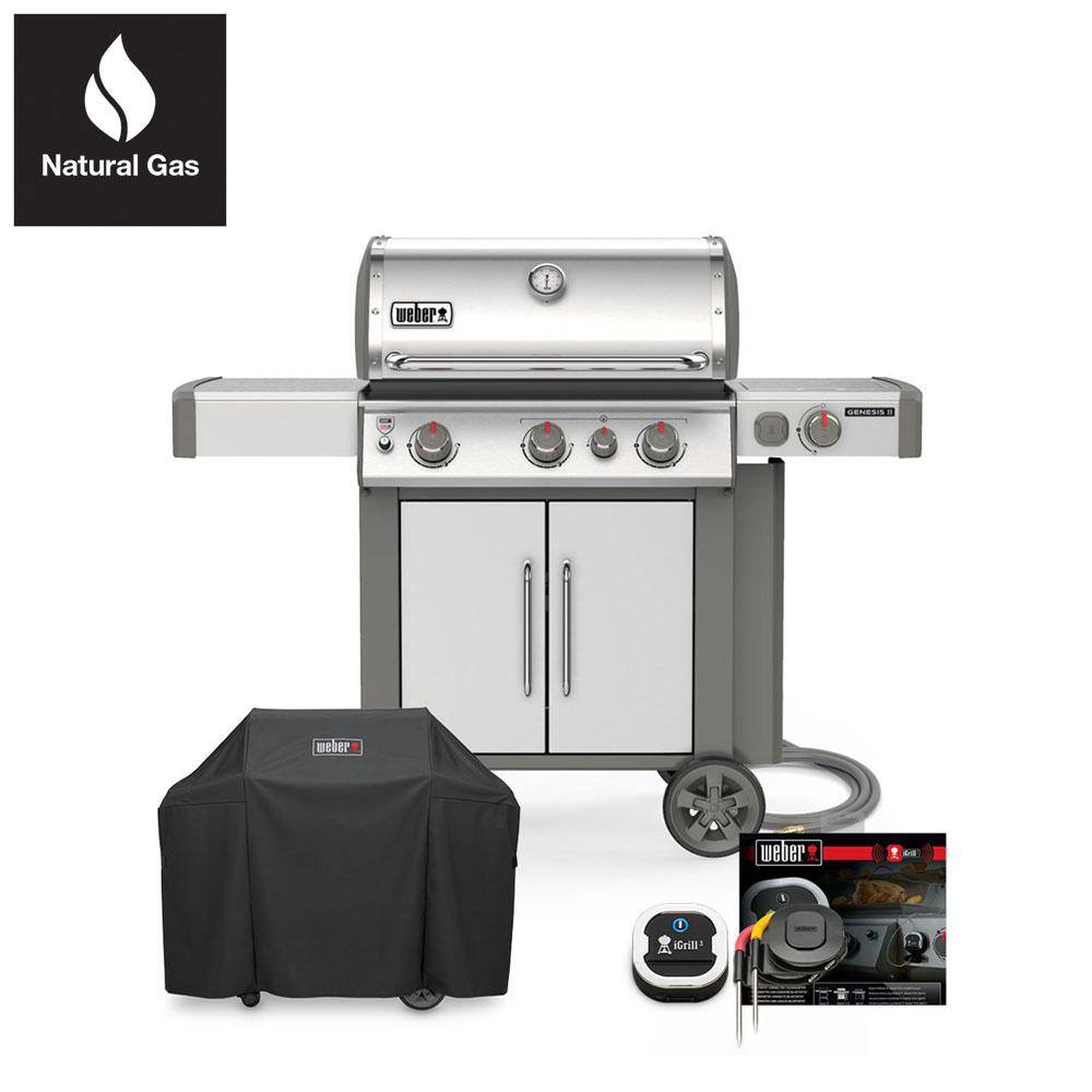 Weber Genesis Ii S 335 Natural Gas Grill Combo With Cover And Igrill 3 18097 The Home Depot Weber Genesis Ii S 335 Natural Gas Grill Combo With Cover And Igrill 3 18097 The Home Depot