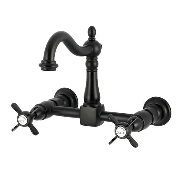 Essex 2-Handle Bridge Kitchen Faucet in Matte Black
