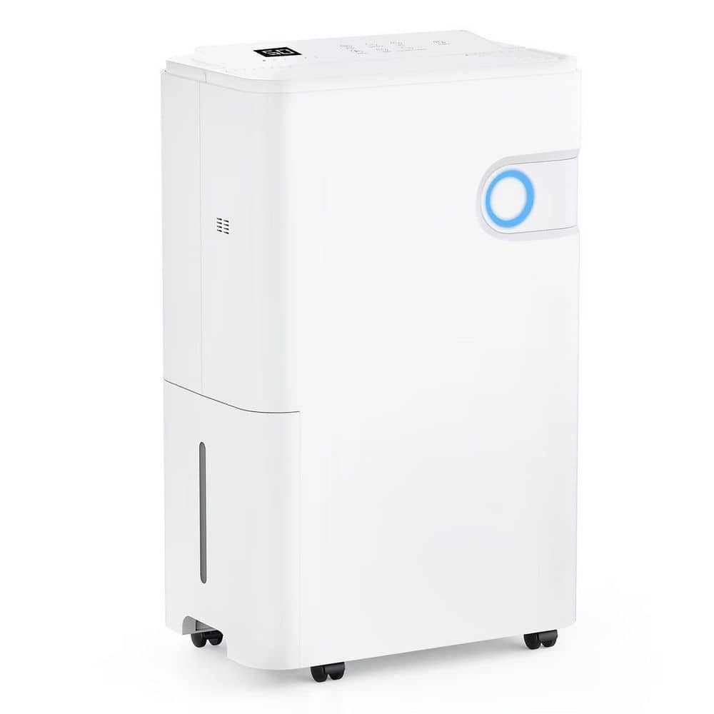 55 pt. 5,500 sq. ft. Dehumidifier for Damp Rooms in White with Drain Hose, Bucket and Auto Defrost for Basement price history on PriceWatchPro