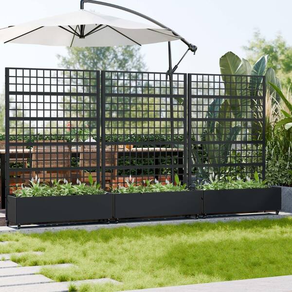 PexFix 72 in. H x 47 in. W Black Rectangle Individual Planter Box