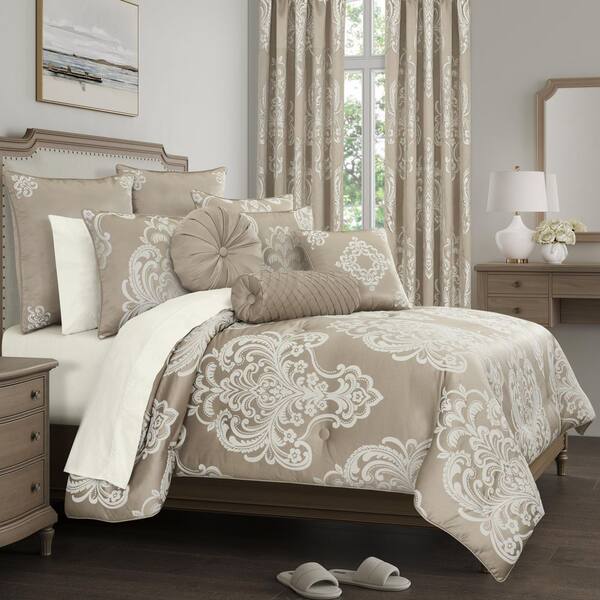 Potenza Sand Damask Polyester Euro Sham 26 In. L X 26 In. W