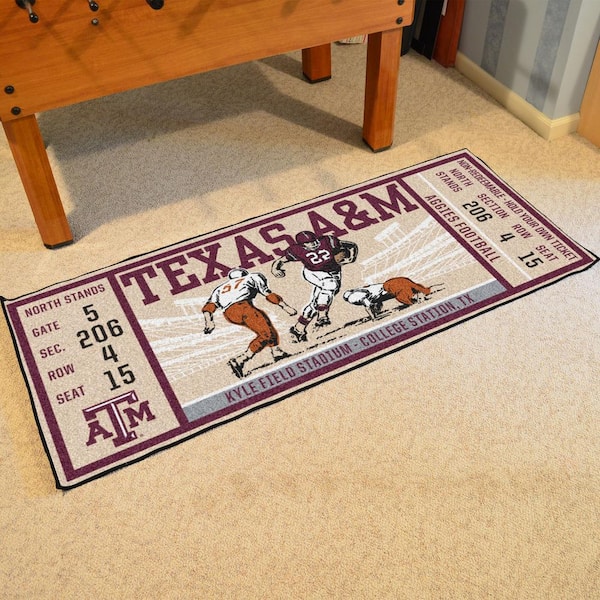 NCAA Texas A&M University 30 in. x 72 in. Indoor Ticket Runner Rug
