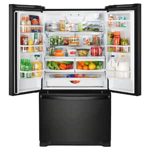 25.2 cu. ft. French Door Refrigerator in Black with Internal Water Dispenser
