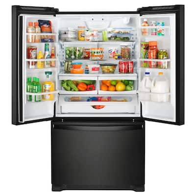 25 cu. ft. French Door Refrigerator in Black with Internal Water Dispenser