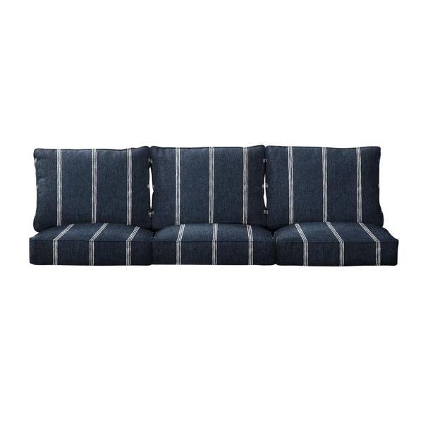 27 x 30 x 5 (6-Piece) Deep Seating Outdoor Couch Cushion in Sunbrella Lengthen Indigo