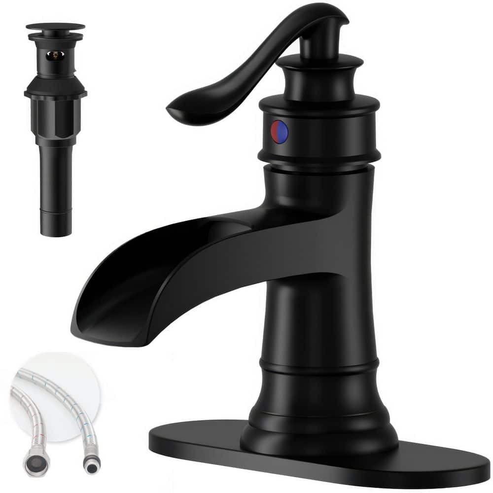 BWE Waterfall Single Hole Single-Handle Low-Arc Bathroom Faucet