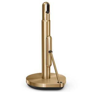 Countertop Tension Arm Paper Towel Holder, Brass Stainless Steel