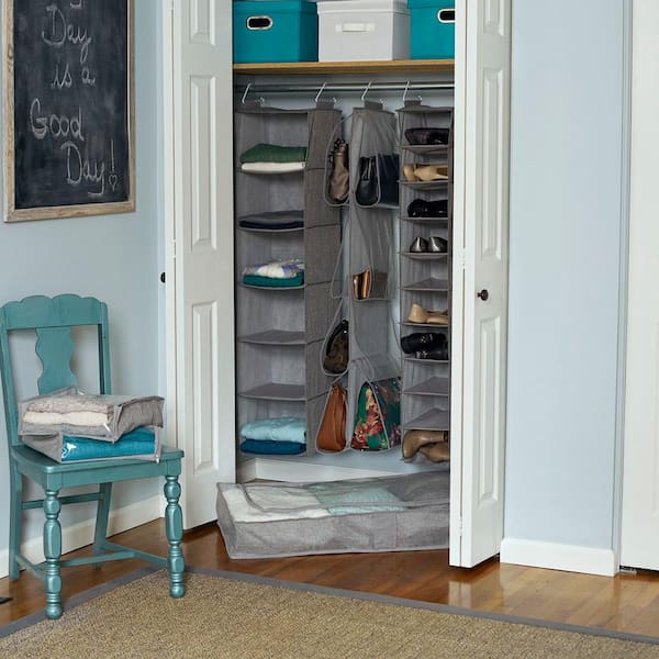 8 Tier Portable Polyester Shoe Closet, Grey, STORAGE ORGANIZATION, SHOP  HOME BASICS