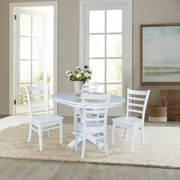 International Concepts 5-Piece set Aria White 36 x 48 Oval