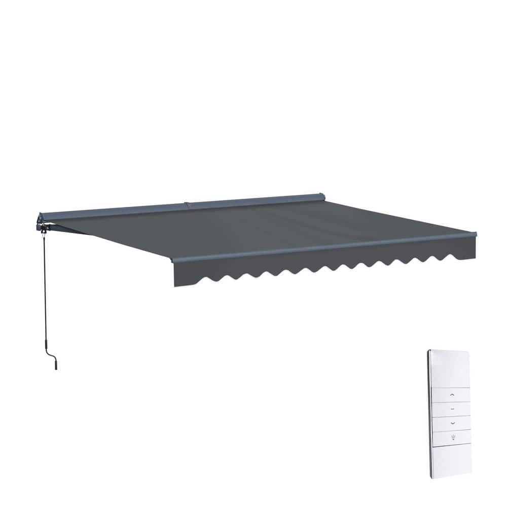 ALEKO 13 ft. Moroccan Polyester Motorized Patio Awning Semi