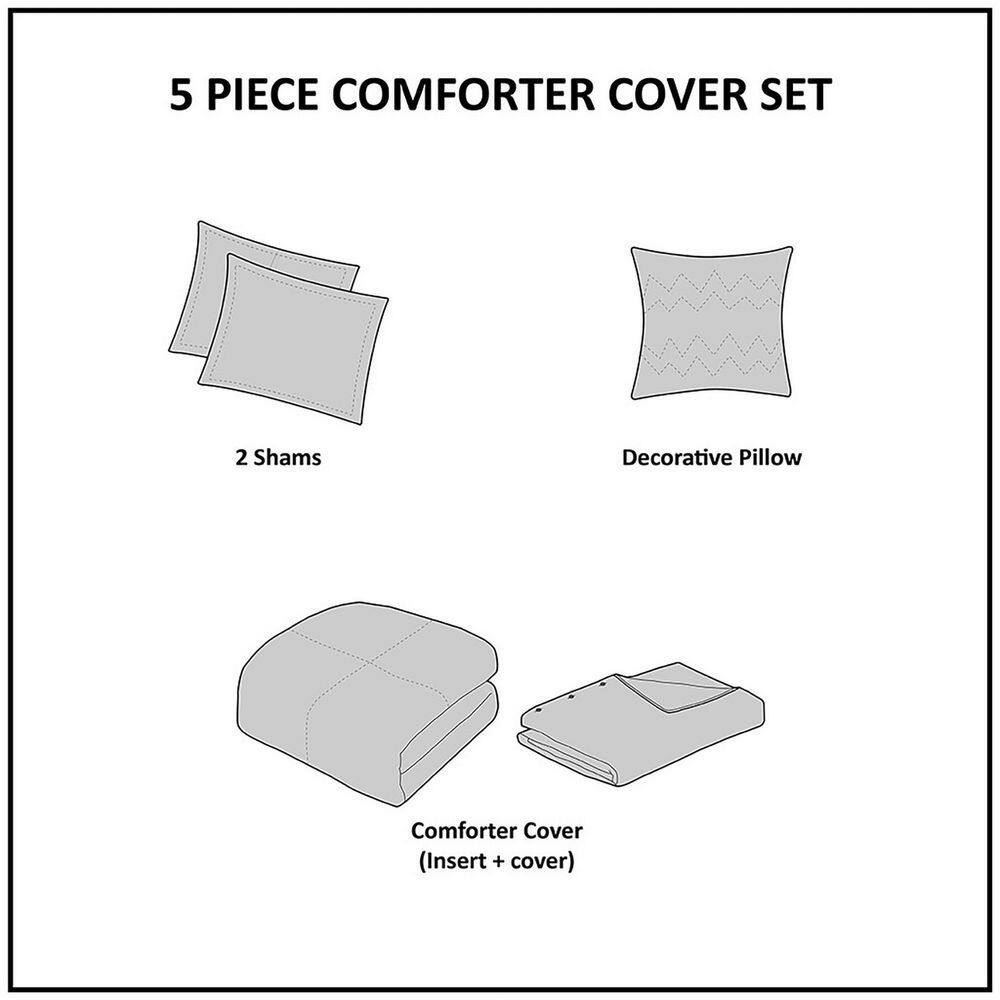 Natural Full Organic Cotton Comforter Cover Set with Insert