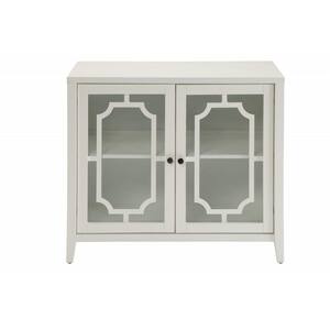 Amelia 34 in White Wood Accent Storage Cabinet