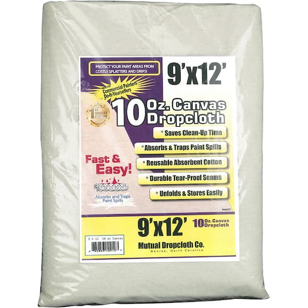 Mutual Dropcloth 9 ft. x 12 ft. 10 oz. Natural Canvas Drop Cloth