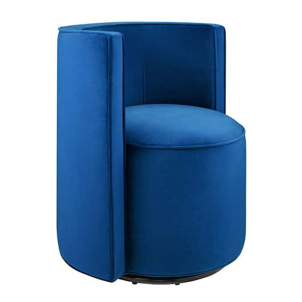 MODWAY Della Performance Velvet Fabric Swivel Chair in Navy EEI6222