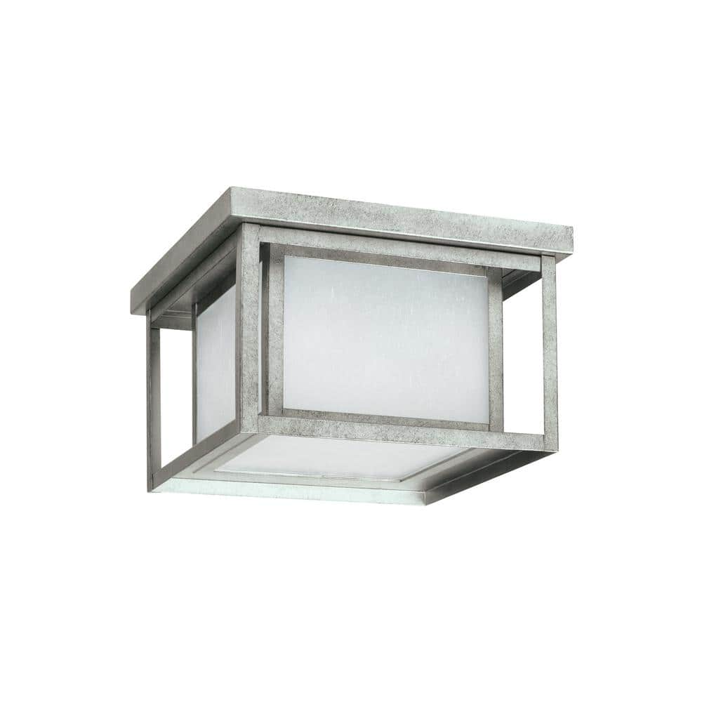 Generation Lighting Hunnington Weathered Pewter 2-light Outdoor Flush 