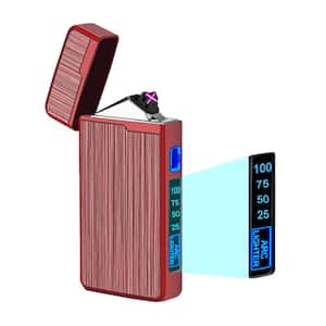 Digital Dual Arc Red Metal 220 mAh USB Rechargeable Electric LIghter with Safety Protection