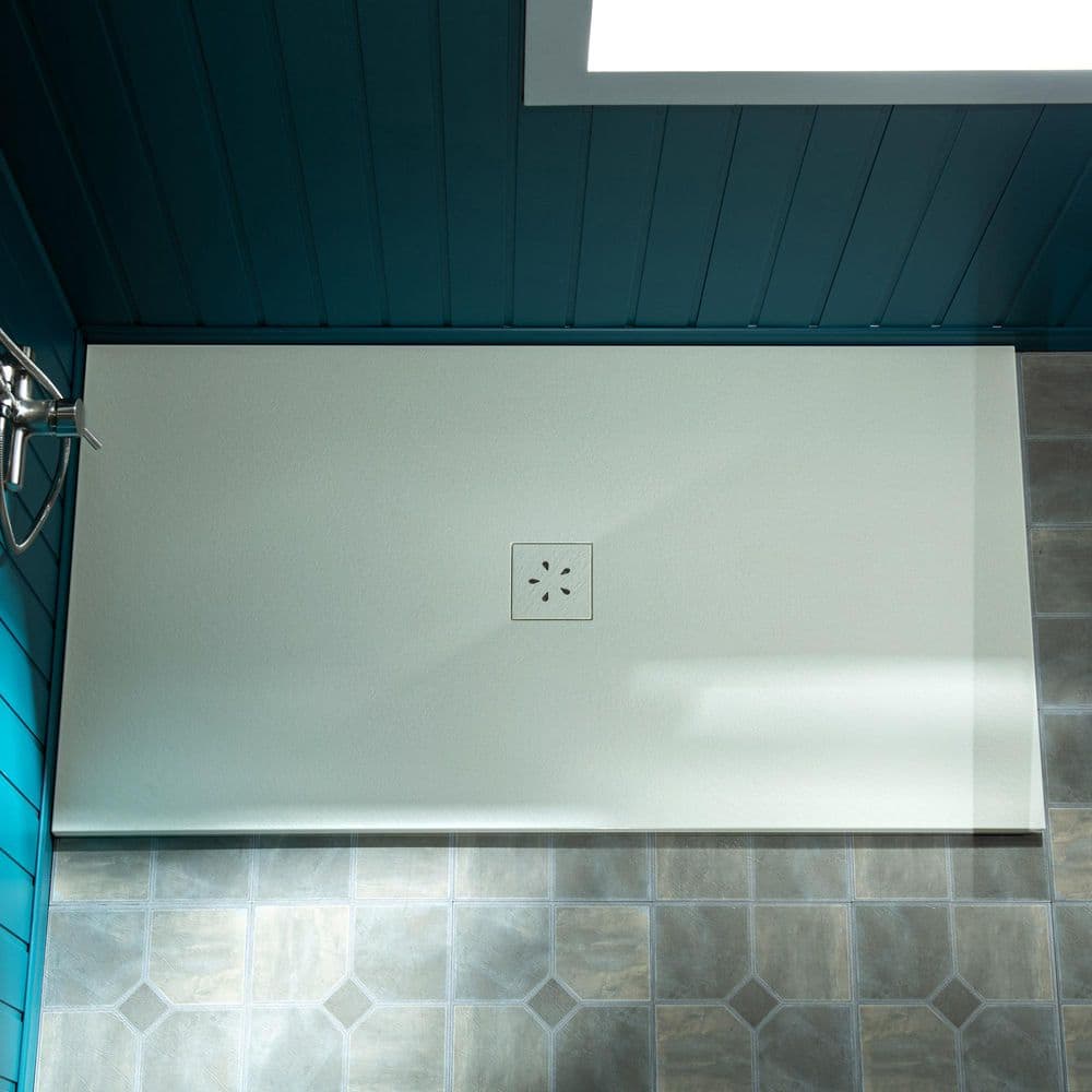 47.75 in. L x 32 in. W Alcove Shower Pan Base with Center Drain in Beige price history on PriceWatchPro