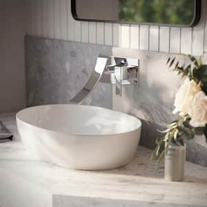 5.5 in. Spout Reach 1-Handle 1.2 GPM Wall Mounted Bathroom Faucet Vanity Faucet with Pop-Up Drain in Polished Chrome